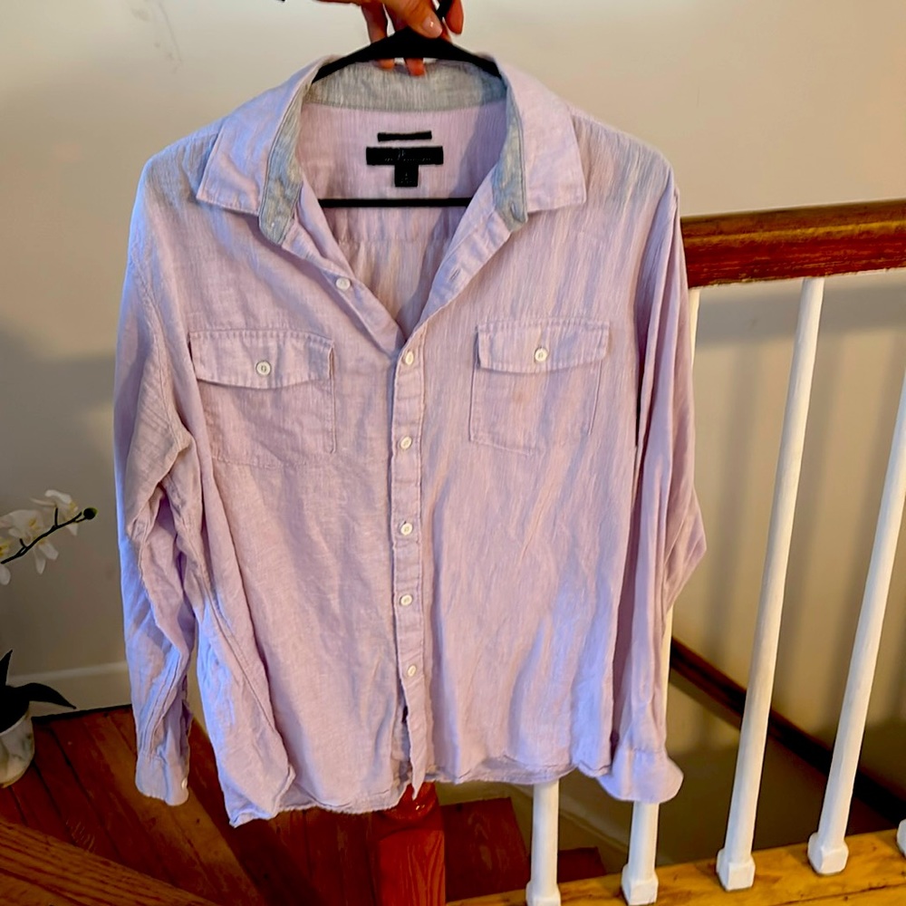 Marc Anthony, L , Slim fit button down linen shirt